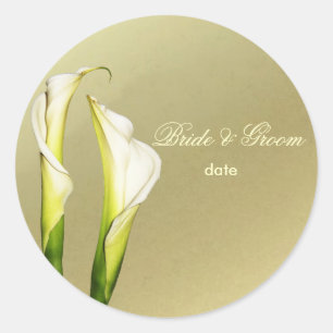 Calla Lillies trouwstickers Ronde Sticker