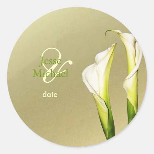 Calla Lillies trouwstickers Ronde Sticker (Voorkant)