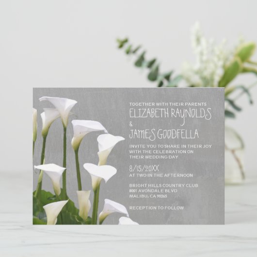 Calla Lillies Wedding Invitations Kaart (Staand voorkant)