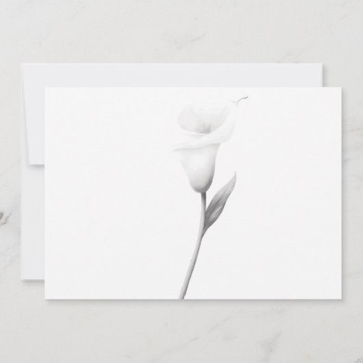 Calla Lilly Black & White Kaart (Achterkant)