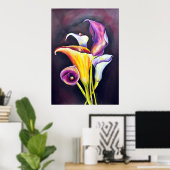 Calla Lilly-Bohemian Painting Poster (Thuiskantoor)