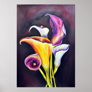 Calla Lilly-Bohemian Painting Poster