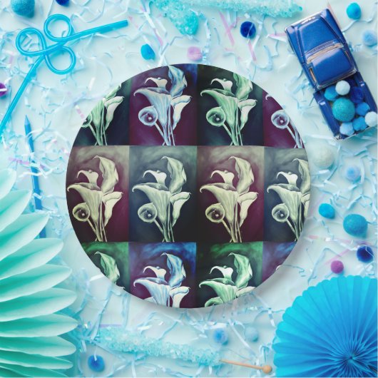 Calla Lilly-Bohemian Pattern Papieren Bordje (Feest)