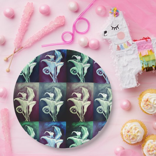 Calla Lilly-Bohemian Pattern Papieren Bordje (Feest)