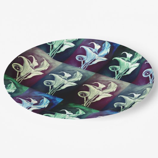 Calla Lilly-Bohemian Pattern Papieren Bordje (Gekanteld)