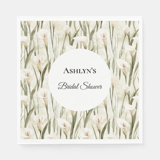  Calla Lilly Flowers Vrijgezellenfeest Servet (Voorkant)