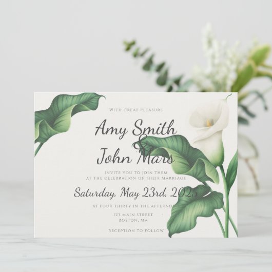 Calla Lilly Kaart (Staand voorkant)