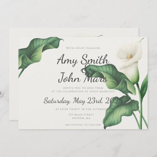 Calla Lilly Kaart (Voorkant / Achterkant)