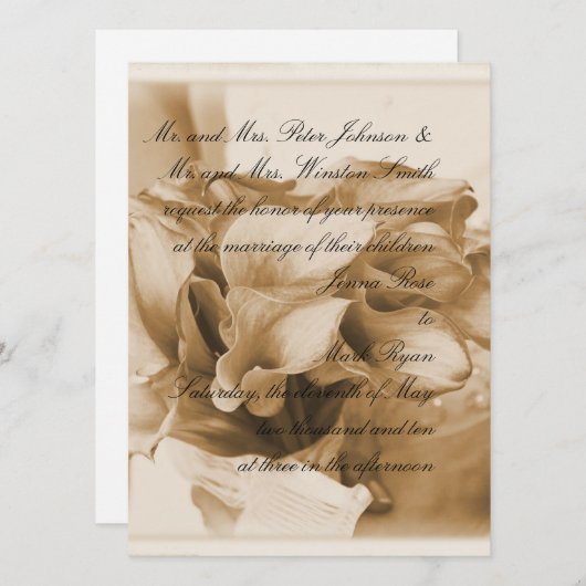 Calla Lilly Kaart (Voorkant / Achterkant)