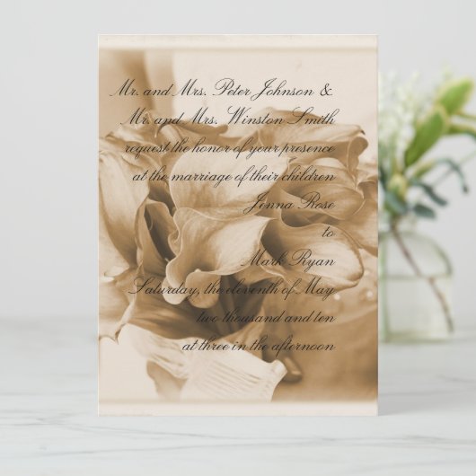 Calla Lilly Kaart (Staand voorkant)