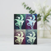 Calla Lilly Modern  Retro Pattern Briefkaart (Staand voorkant)