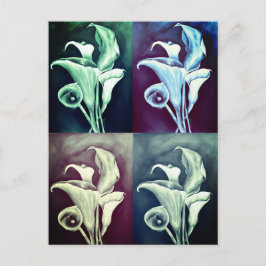 Calla Lilly Modern Retro Pattern Briefkaart