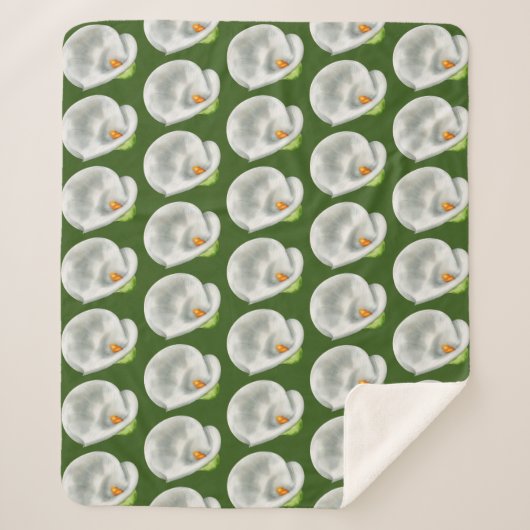 Calla Lilly Pattern Sherpa Deken (Voorkant)