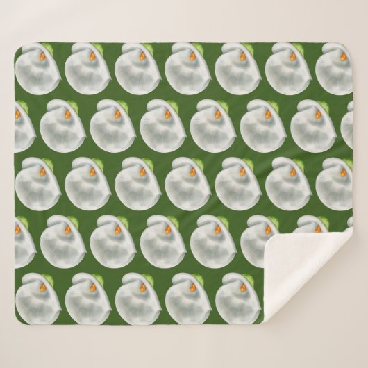 Calla Lilly Pattern Sherpa Deken (Voorkant (horizontaal))