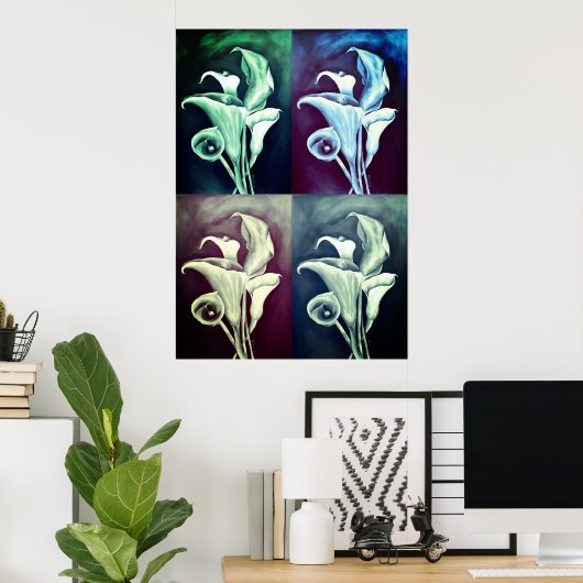 Calla Lilly - Retro Pattern Poster (Thuiskantoor)