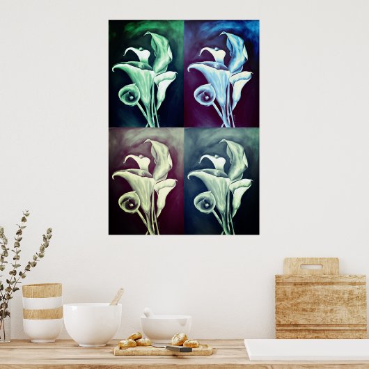 Calla Lilly - Retro Pattern Poster (Keuken)