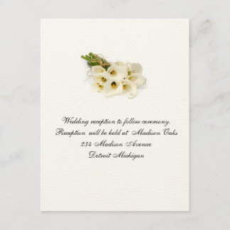Calla Lilly Wedding Invitation Reception Card Kaart
