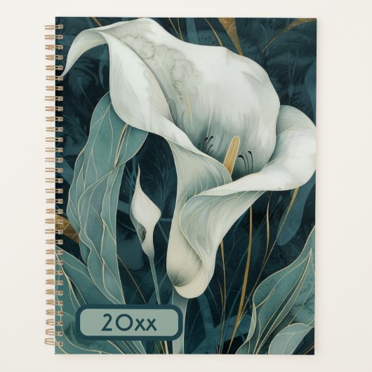 Calla Lily 20XX Classic Spiral Planner Waterverf (Voorkant)