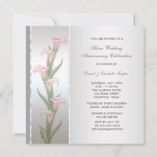 Calla Lily 25ste Jubileum Kaart (Achterkant)