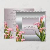 Calla Lily 25th Wedding Jubileum Party Kaart (Voorkant / Achterkant)