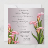 Calla Lily 25th Wedding Jubileum Party Kaart (Achterkant)