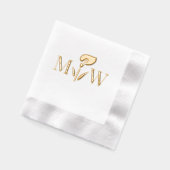 Calla Lily #2 Koppel Trouw 2 Initiaal Monogram Folie Servetten (Links)