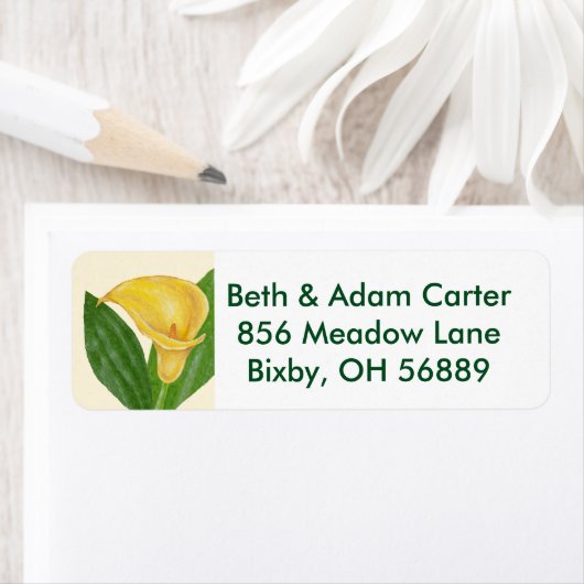 Calla Lily-adreslabel Etiket (Insitu)