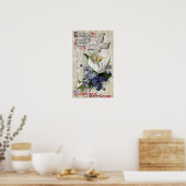 Calla Lily and Cross Vintage Easter Poster (Keuken)
