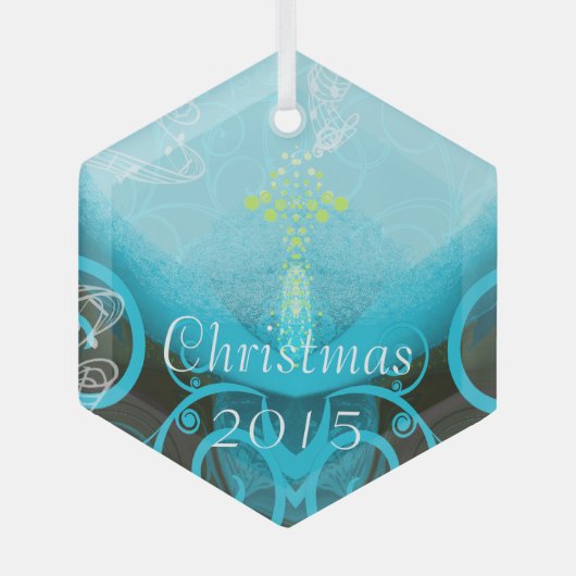 Calla Lily Aqua Kerstversiering Glas Ornament (Voorkant)