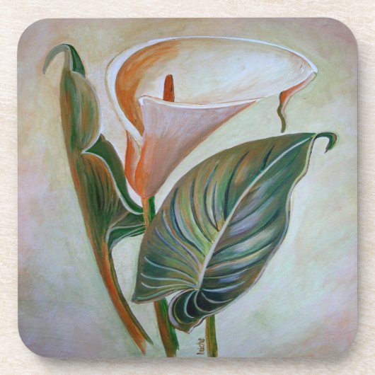 Calla Lily Beauful Botanical Art Drankjes Onderzetter (Voorkant)