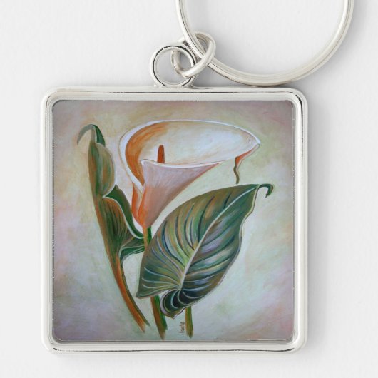 Calla Lily Beauful Botanical Art Sleutelhanger (Voorkant)