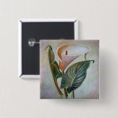 Calla Lily Beauful Botanical Art Vierkante Button 5,1 Cm (Voorkant /achterkant)