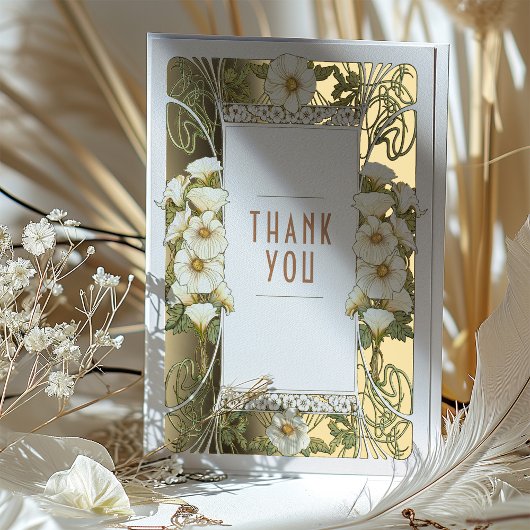 Calla Lily Bedankt Kaart Art Nouveau Mucha