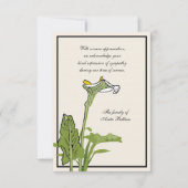 Calla Lily Bereavement Dank u Notecard Bedankkaart (Voorkant)