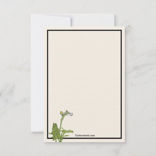 Calla Lily Bereavement Dank u Notecard Bedankkaart (Achterkant)