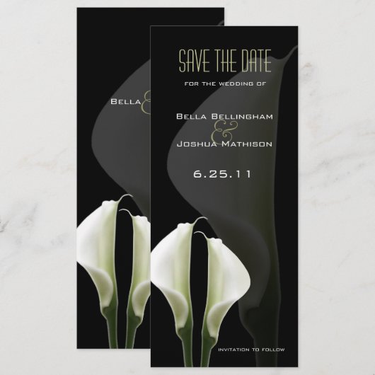 Calla Lily Bewaar de Datum Aankondiging (Voorkant / Achterkant)