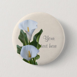 Calla Lily Bloem Bloemige Trouw Bruids Speld KNOP Ronde Button 5,7 Cm