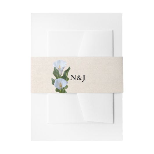 Calla Lily Bloem Bloemrijke Elegante Trouw Uitnodigingen Wikkel (Voorkant Voorbeeld)