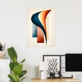 Calla Lily Bloem Japandi Minimalistische Botanisch Poster (Thuiskantoor)