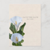 Calla Lily Bloemen Bloem Elegant SAVE THE DATE Aankondigingskaart (Voorkant)