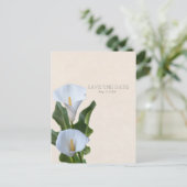 Calla Lily Bloemen Bloem Elegant SAVE THE DATE Aankondigingskaart (Staand voorkant)