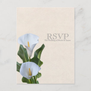 Calla Lily Bloemen Bloem Elegante Trouw RSVP Uitnodiging Briefkaart