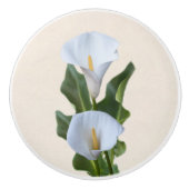 Calla Lily Bloemen Bloementuin & Bladeren Keramische Knop (Voorkant)