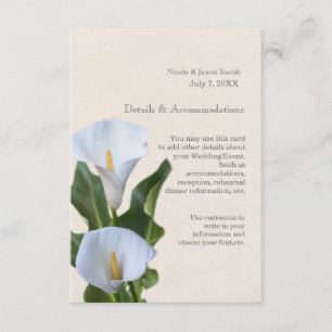 Calla Lily Bloemen Bloemige Elegante Accommodaties Informatiekaartje