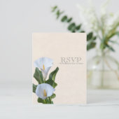 Calla Lily Bloemen Bloemige Elegante Trouw RSVP Uitnodiging Briefkaart (Staand voorkant)
