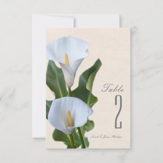 Calla Lily Bloemen Bloemstuk Elegant Tafelnummer (Voorkant)
