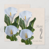 Calla Lily Bloemen Bloemstuk Elegant Tafelnummer (Voorkant / Achterkant)