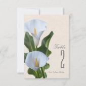 Calla Lily Bloemen Floral Elegant Tafelnummer (Achterkant)