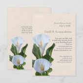 Calla Lily Bloemen Floral Elegante Accommodaties Informatiekaartje (Voorkant / Achterkant)