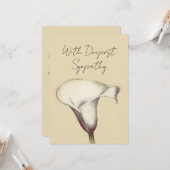  Calla Lily Bloemen Sympathie Kaart (Voorkant / Achterkant in situ)